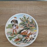6 assiettes anciennes  sarreguemines  dv ( 1920 / 1950 ), décor " chasse "