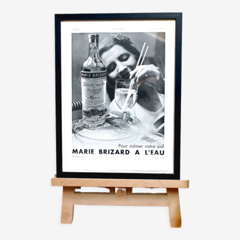Affiche vintage originale publicitaire Marie Brizard alcool années 1930
