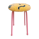 Purple tufted stool