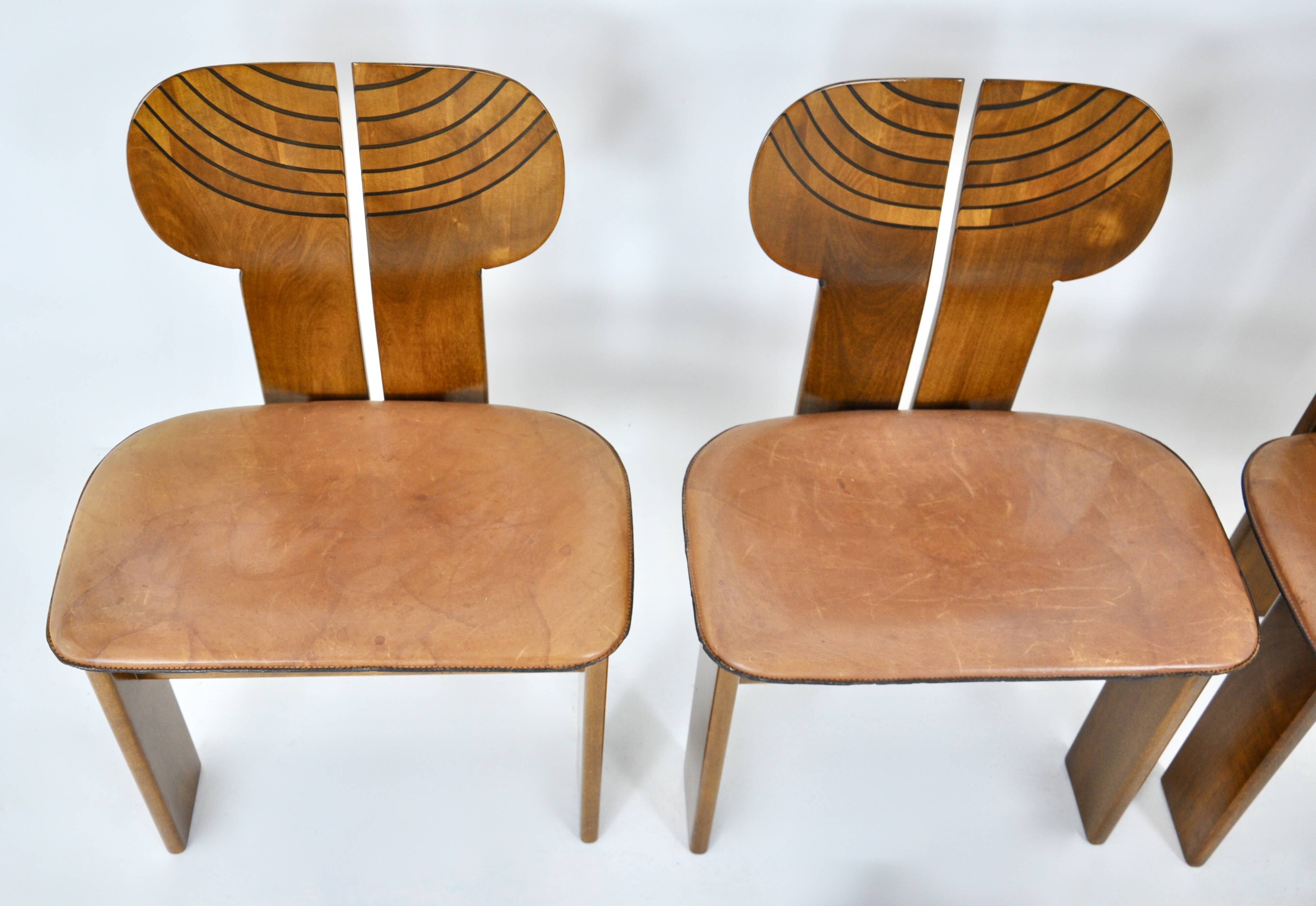 Africa dining chairs by Afra & Tobia Scarpa for Maxalto, 1975, set of 4