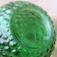 Large decorative vintage green glass carafe/bottle with relief – H57 cm