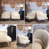 Armchair toad ecru alcantara