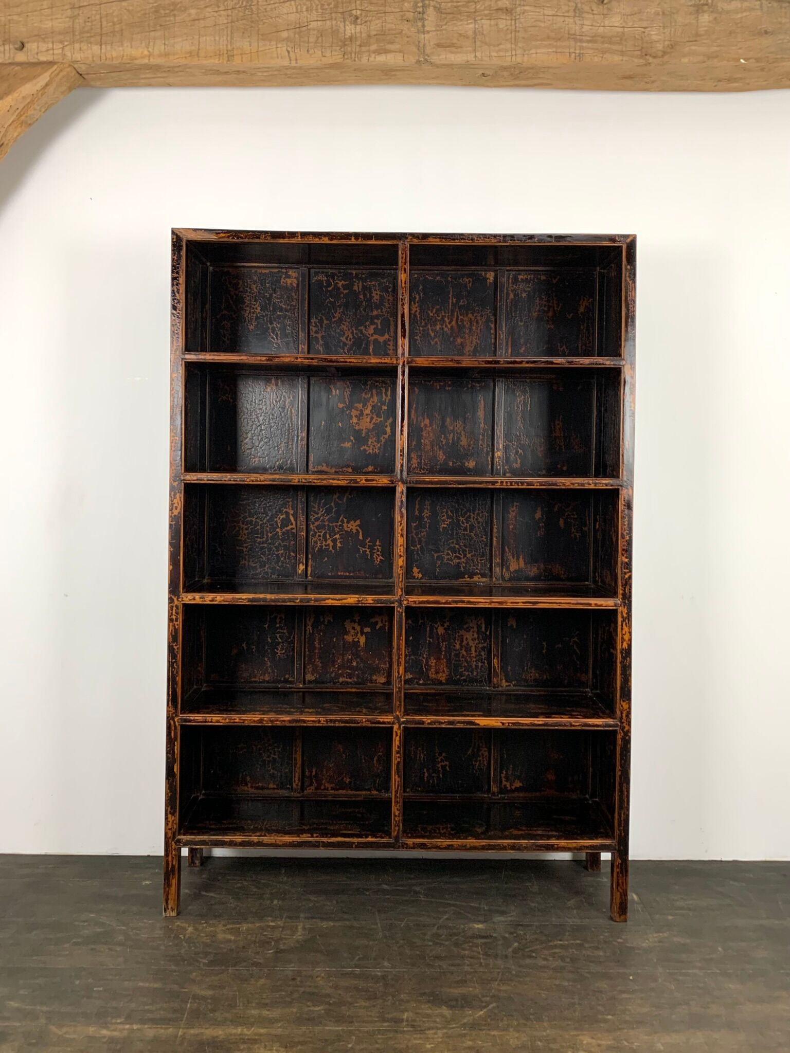 Vintage bookcase asian black