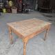 Antique rustic bistro farm table 1900 one drawer - 1m23