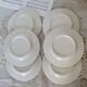 6 vintage porcelain dessert plates with brown ivy border