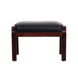 Leather footrest, Danish design, 1960s, production: Denmark