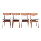 Farstrup teak wooden chairs with new skai, 1960s