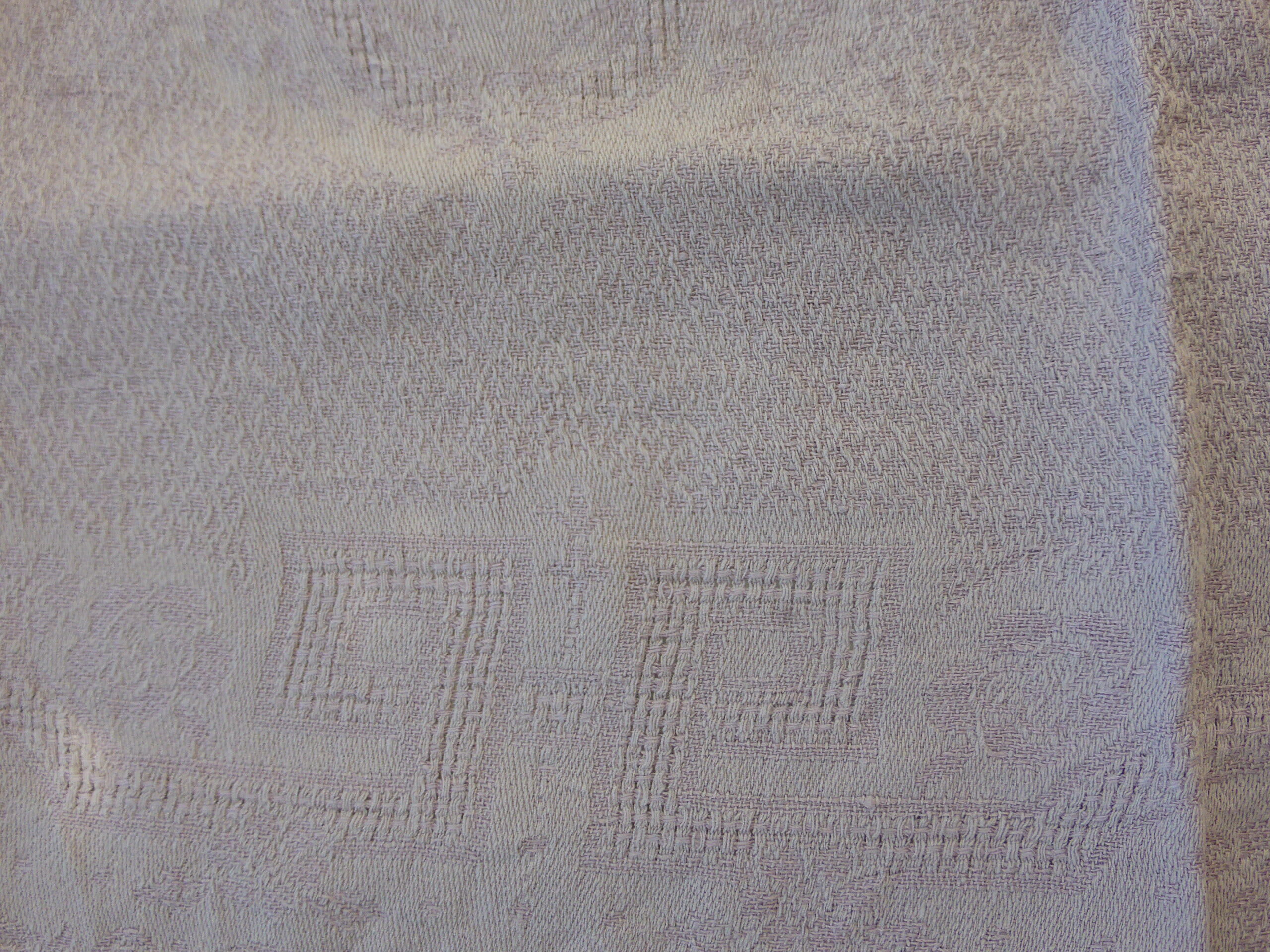 6 rectangular towels, damask cotton, Lilas tint and monogrammed OG, art deco