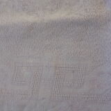 6 rectangular towels, damask cotton, Lilas tint and monogrammed OG, art deco