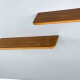 Ensemble de 2 étagères murales en teck du milieu du siècle, années 1970