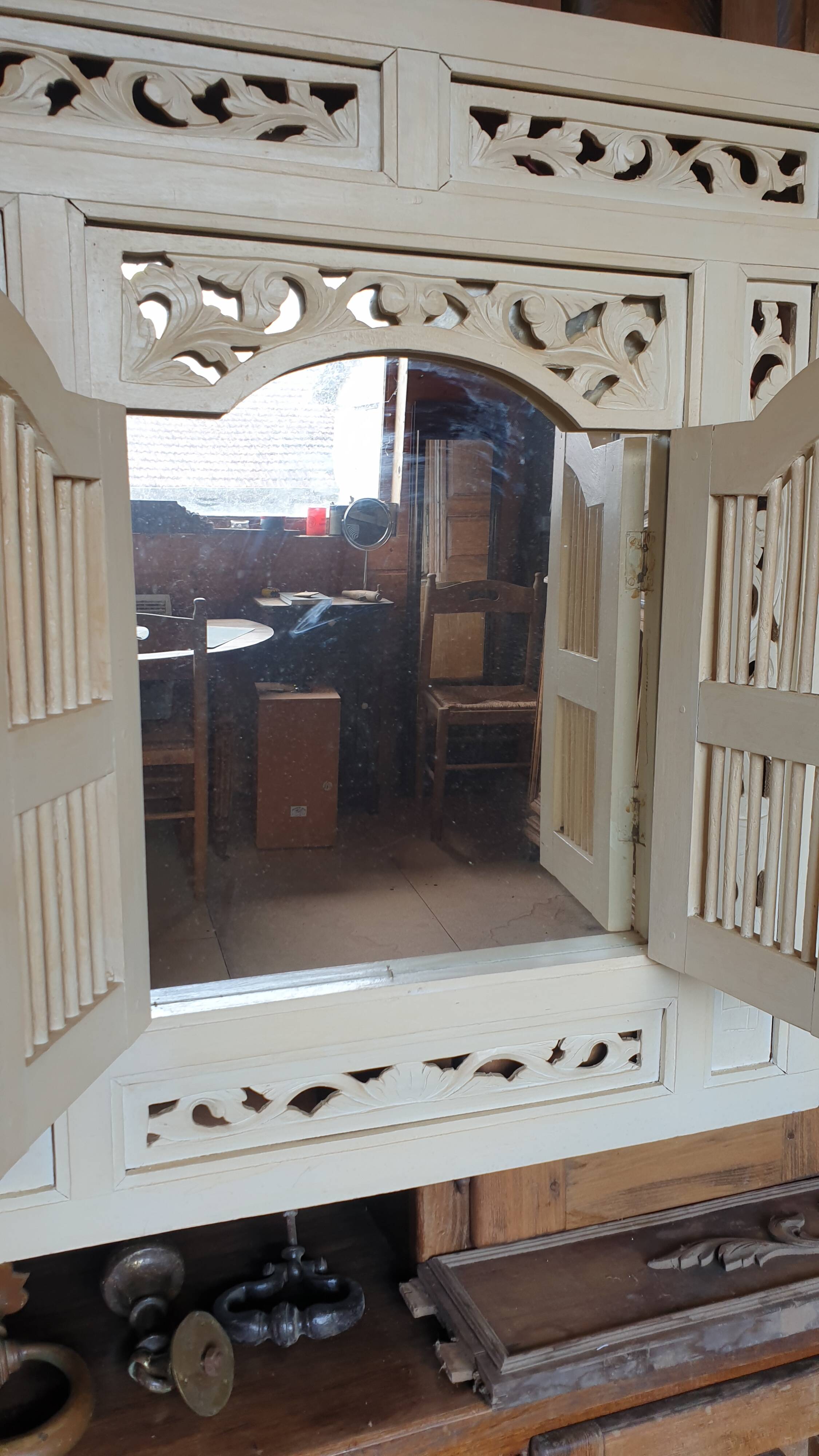 Mirror frame with door - North African moucharabieh style - 20th century