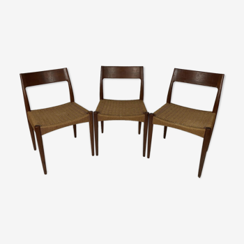 3 chaises danoises vintage