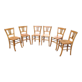 6 Luterma bistro chairs, blond wood, vintage, 50s