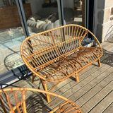 Rattan bench from the 60s