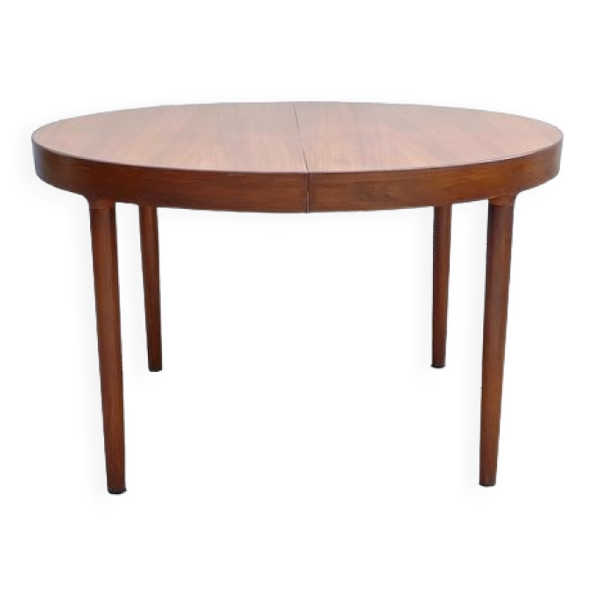 Harry Ostergaard for Randers Mobelfabrik round Danish extendable teak table 1960