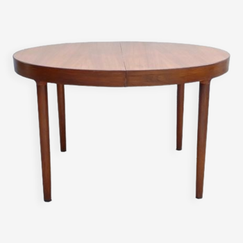 Table danoise ronde Harry Ostergaard pour Randers Mobelfabrik extensible teck 1960