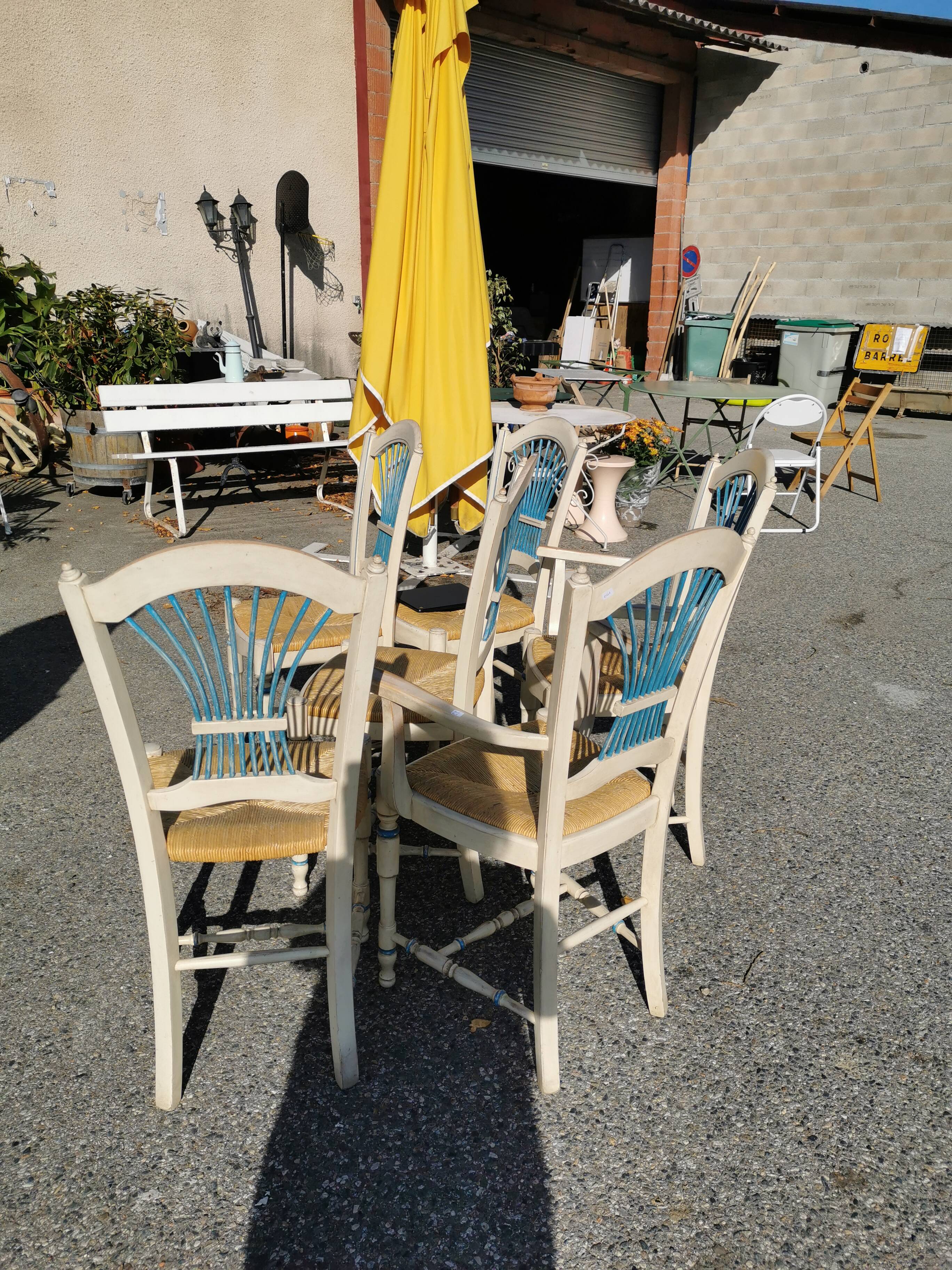 4 chairs and 2 armchairs