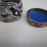 Tall cloisonné enamel box decorated with birds