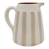100% Handmade Two-Tone Striped Ceramic Pitcher