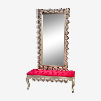 Mirror with bench
