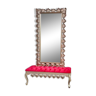 Mirror with bench