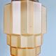 Art Deco Skyscraper type pendant lamp in amber glass, 1920s-30s