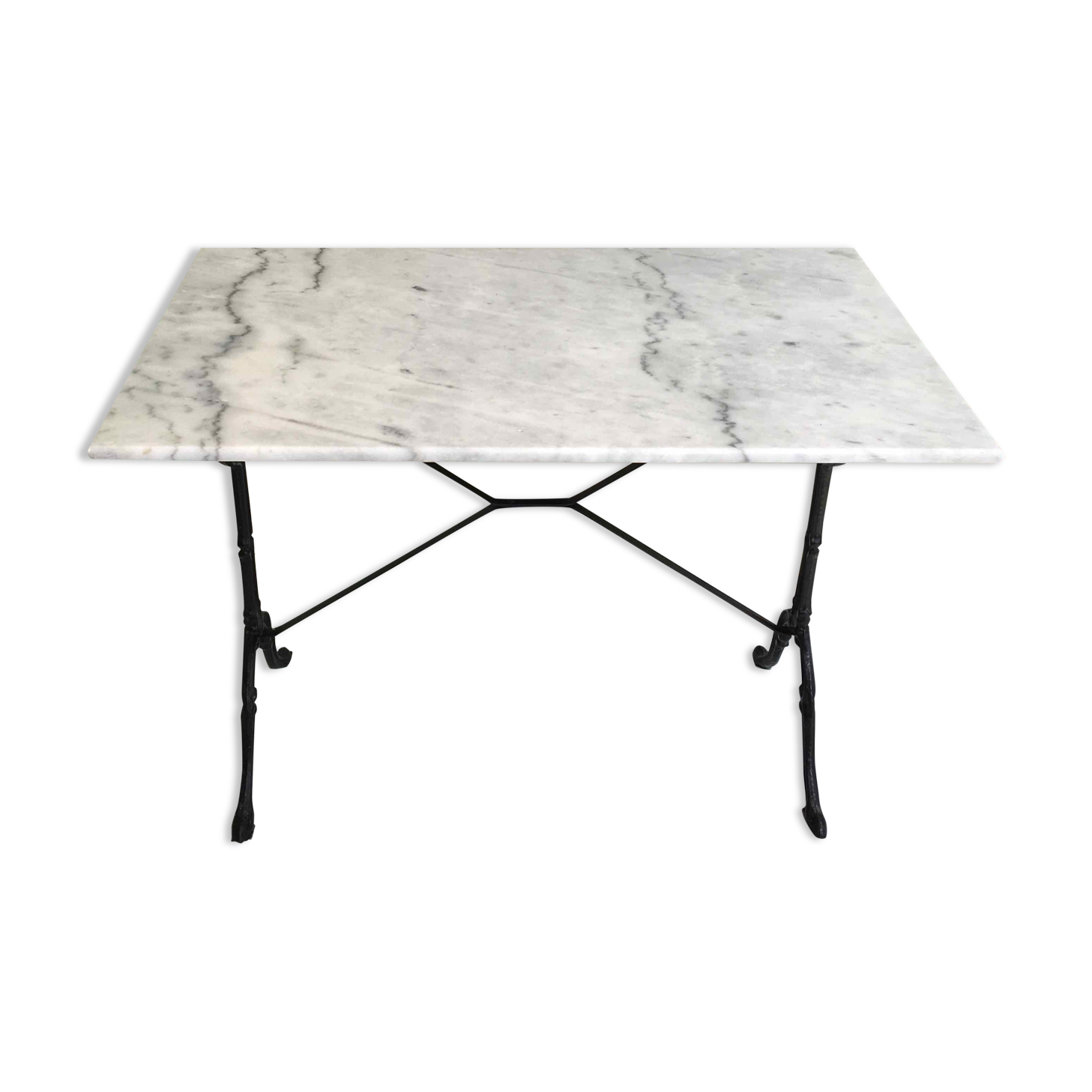 Marble and cast iron bistro table