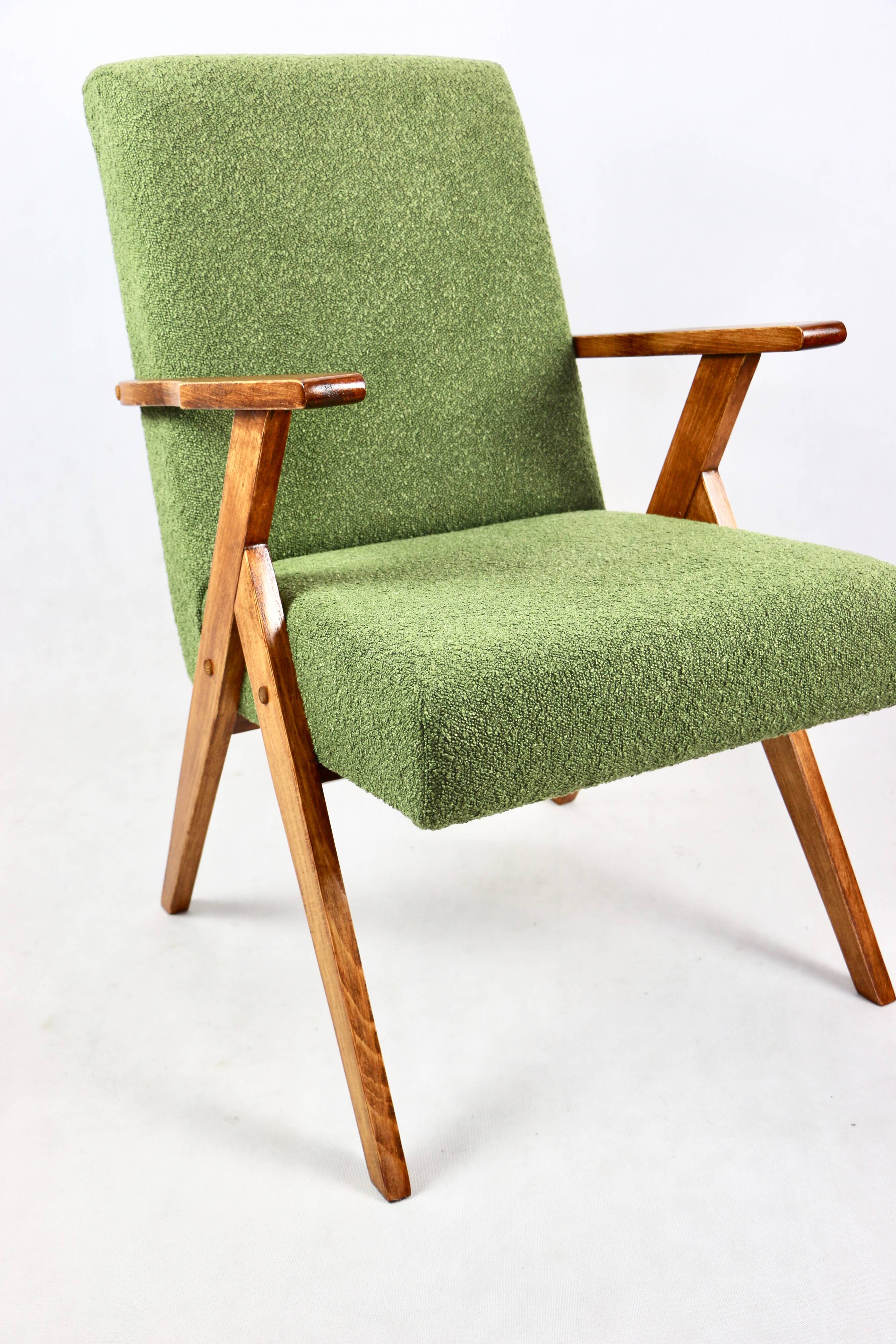 Armchair chair like Puchała armchair boucle green - 2 pieces available