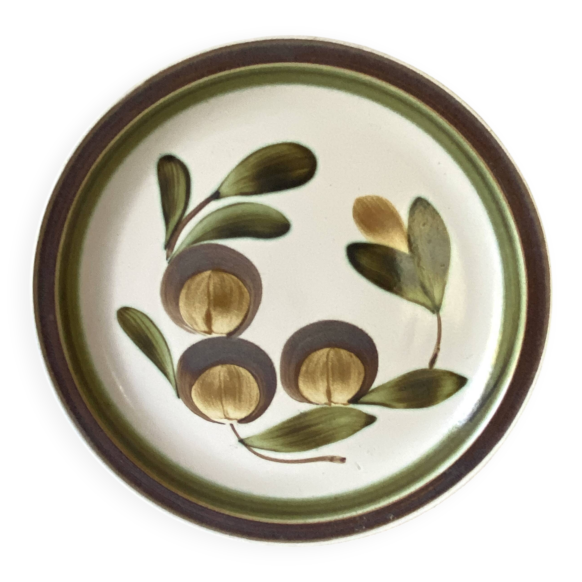 Plat céramique, 29 cm, « fleurs boutons »