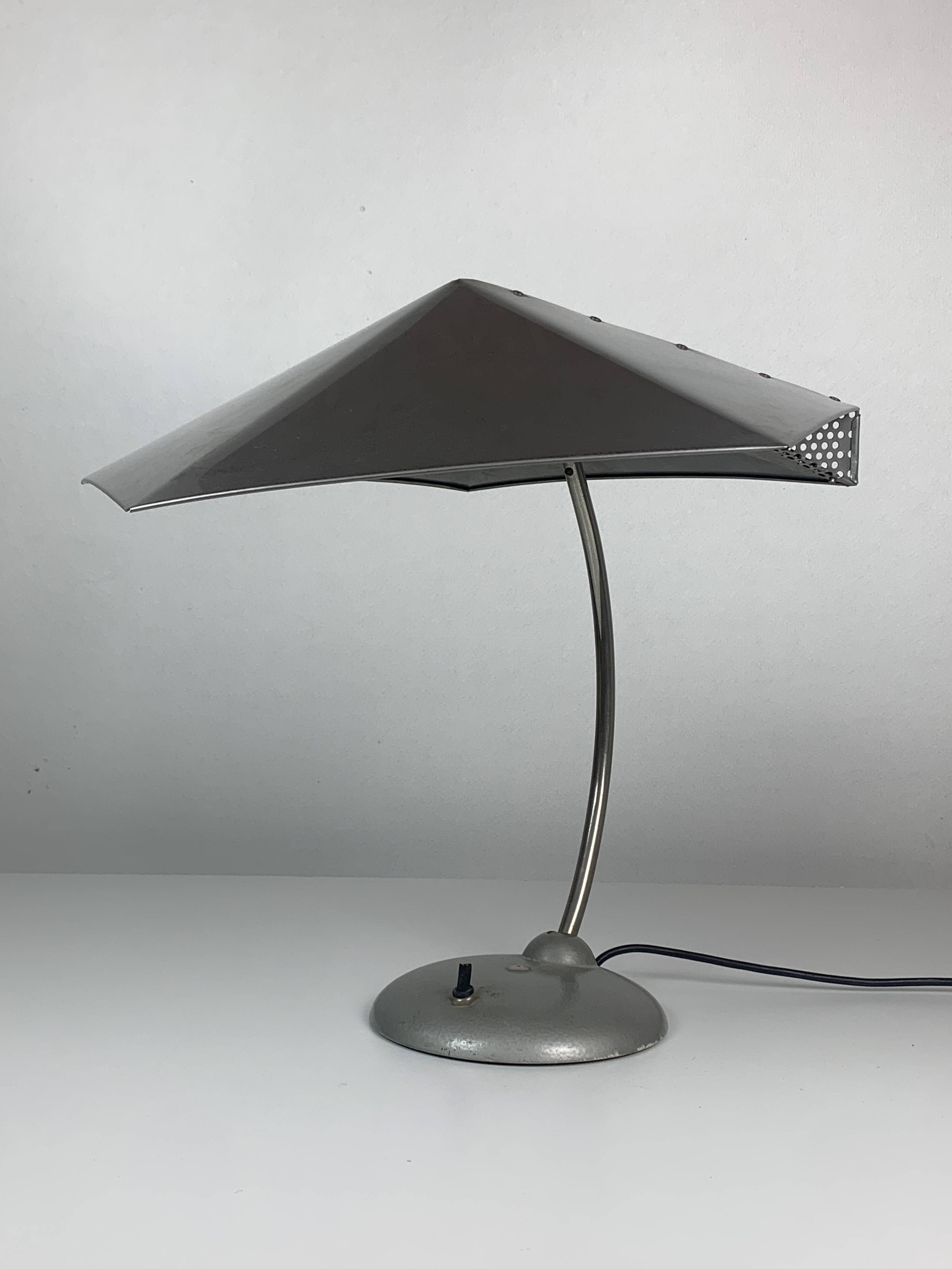 Modernist metal Bauhaus desk lamp, 1960s