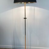 Lampadaire de parquet en verre et laiton