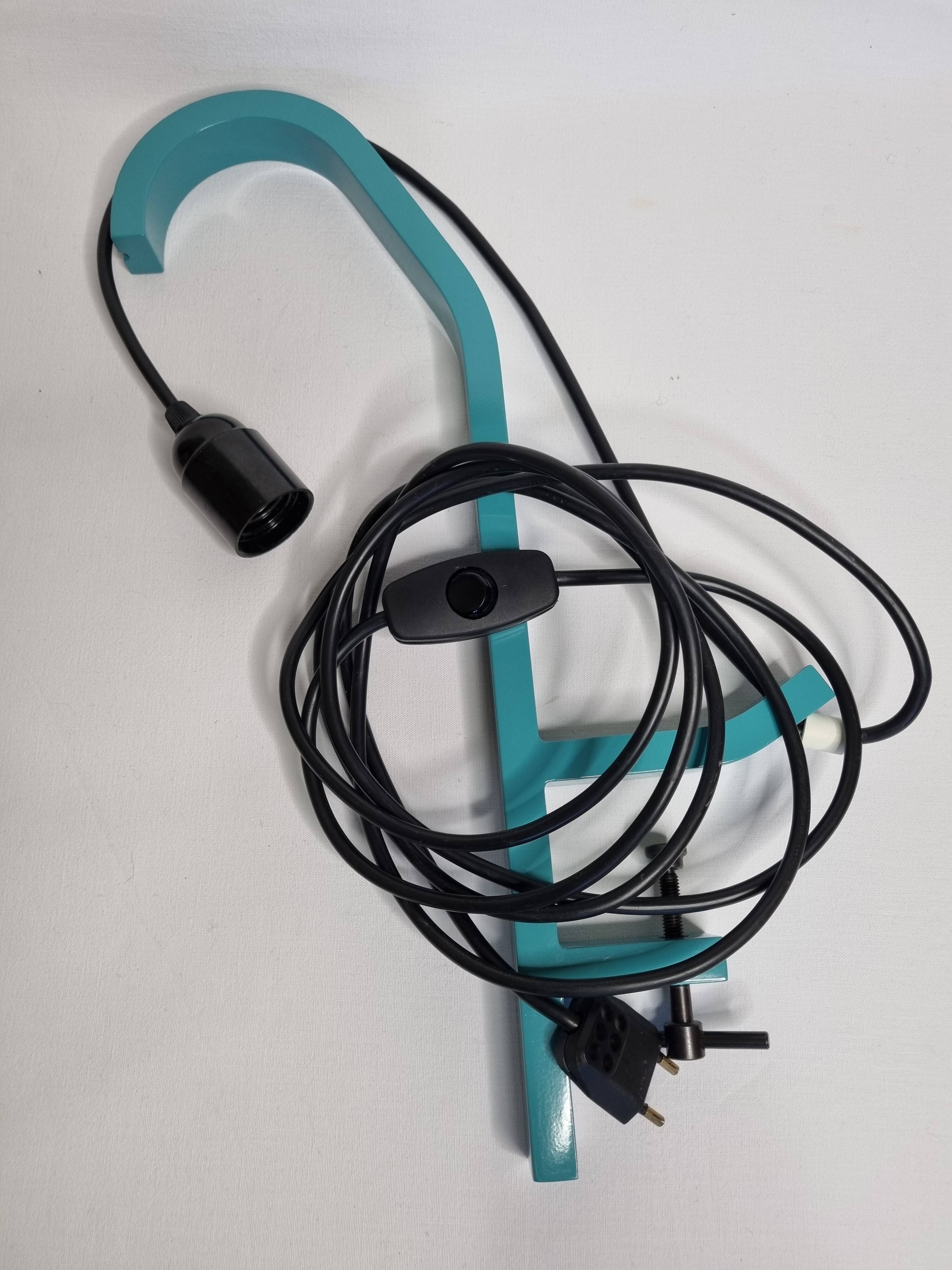 Designer desk lamp model O10 turquoise blue by Guillaume Delvigne for Specimen Editions