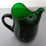 Italian green glass decanter and tumbler, 1960s, set of 7.