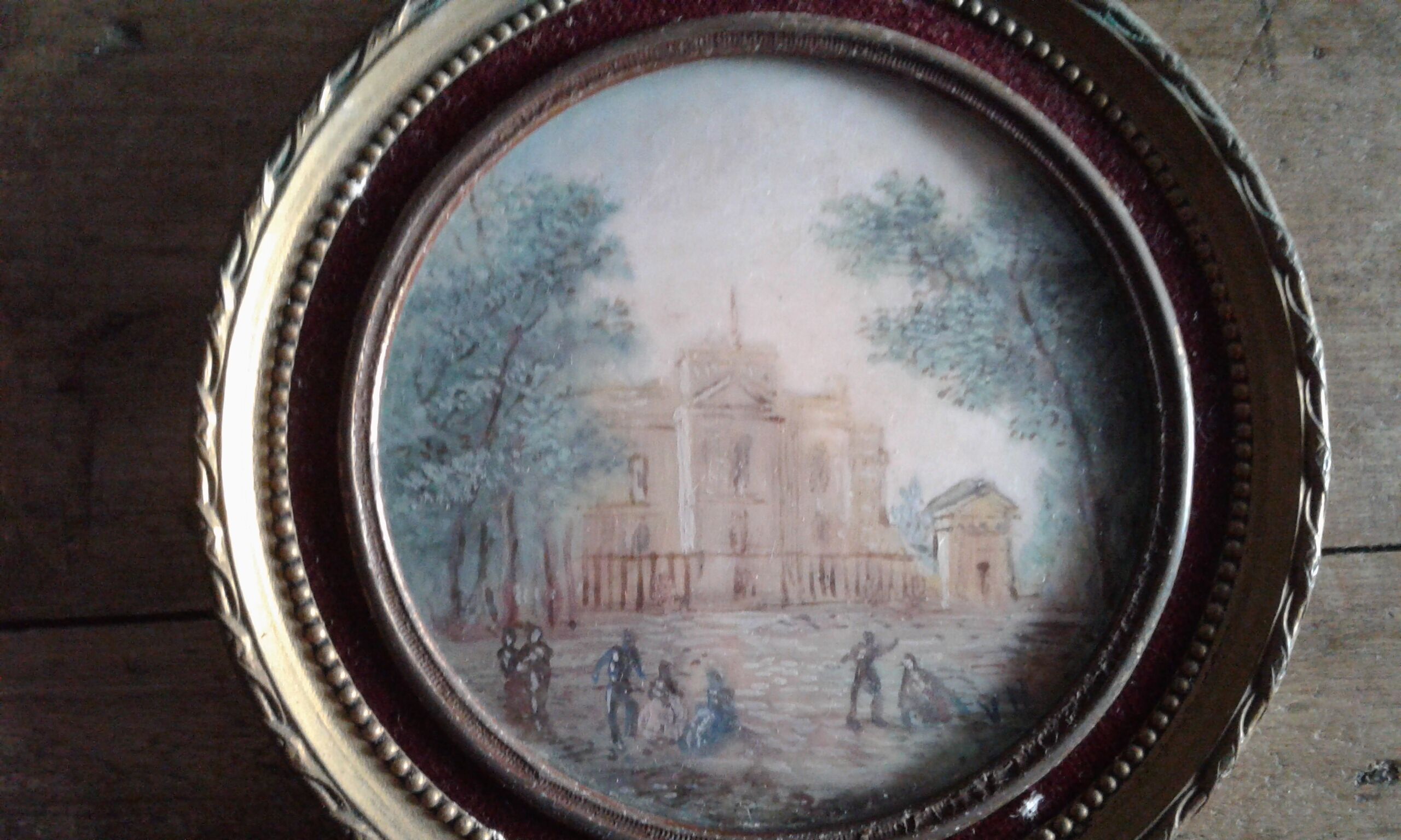 Miniature , cathedral landscape painting