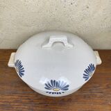 Large art deco tureen in Somain earthenware, mushroom lid