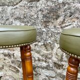 Trio of leather bar stools
