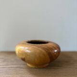 Vintage walnut wood empty pocket cup