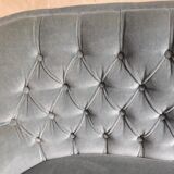 Blue velvet toad sofa