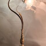 Rock lamp bronze and brass art nouveau tulip free form