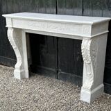 Louis XVI Fireplace In White Carrara Marble Circa 1880