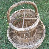Vintage braided wicker basket-bar