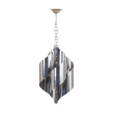 Chrome spiral pendant lamp
