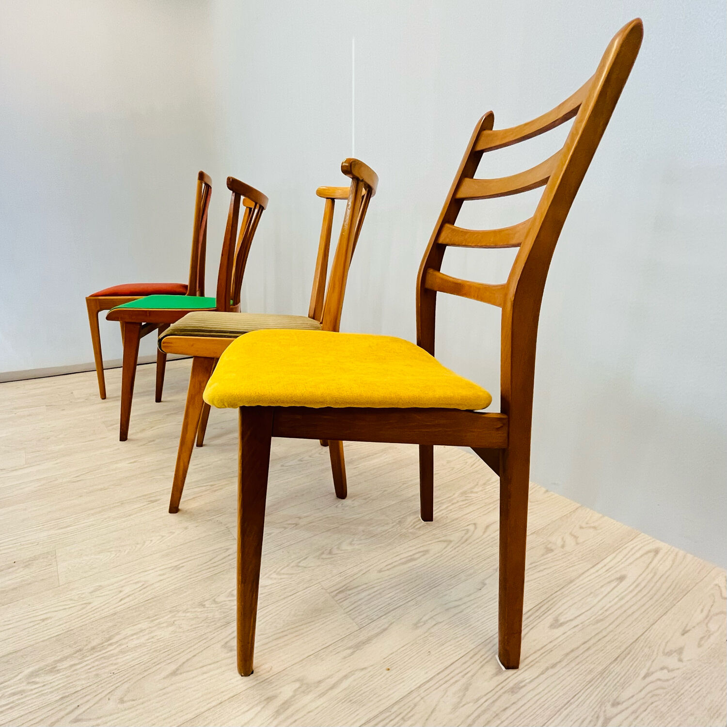 Four vintage dining chairs