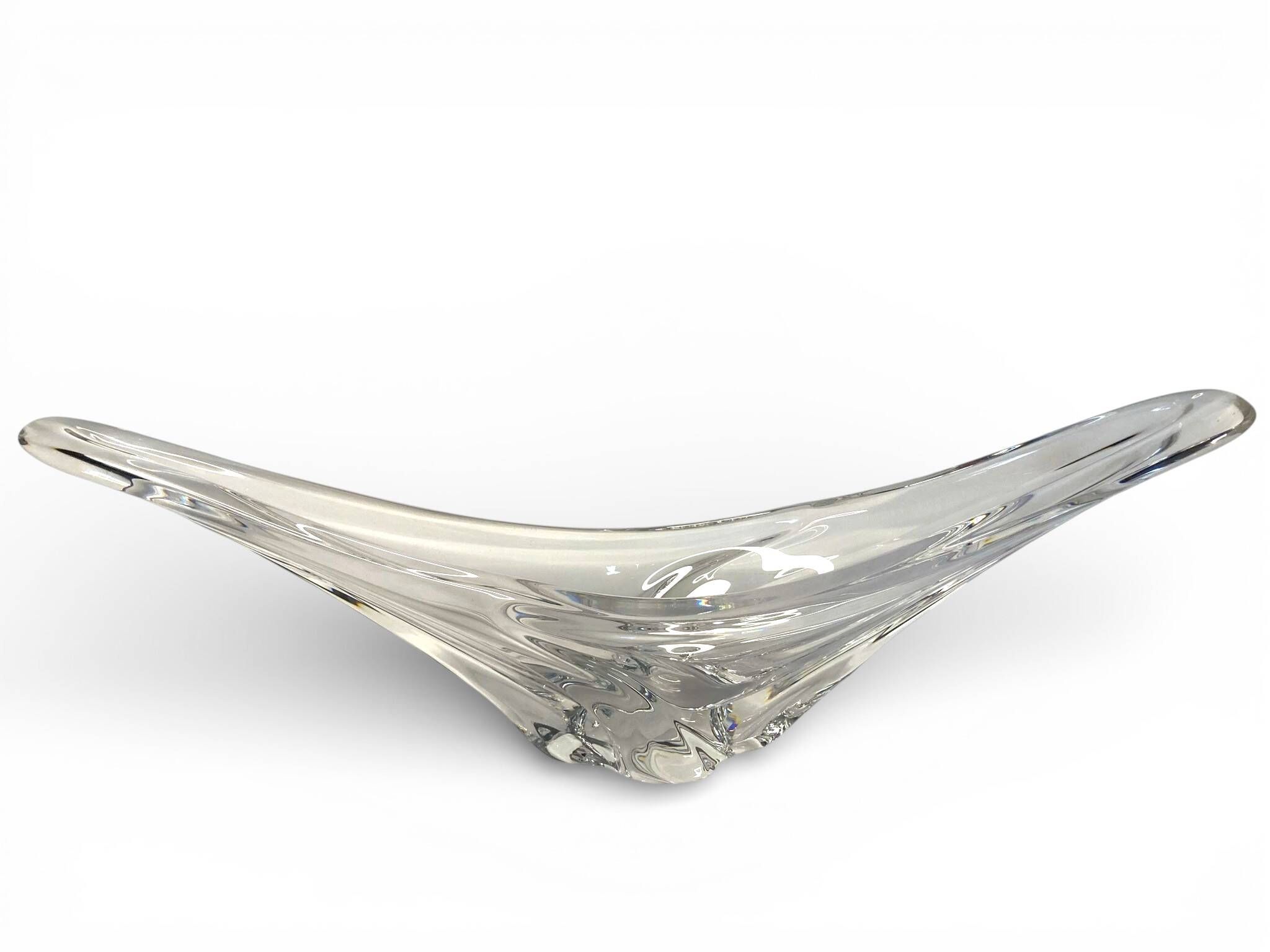 Daum, important crystal centrepiece and trinket dish from around 1950.