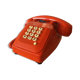 Orange Socotel phone with keys from the 70s 80s