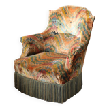Multicolored velvet toad armchair
