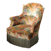 Fauteuil crapaud en velours multicolore
