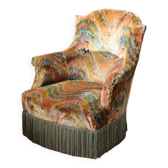 Multicolored velvet toad armchair