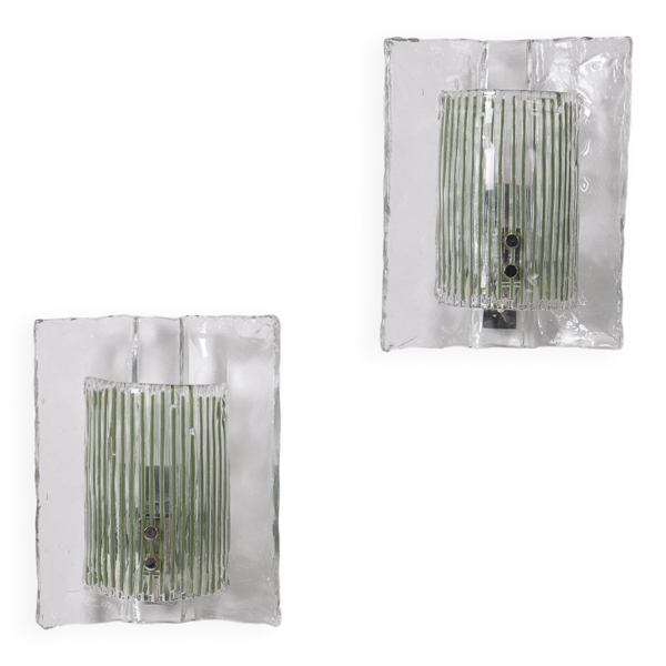 Paire d'appliques en verre Carlo Nason
