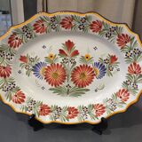 Oval serving dish Henriot Quimper floral decor